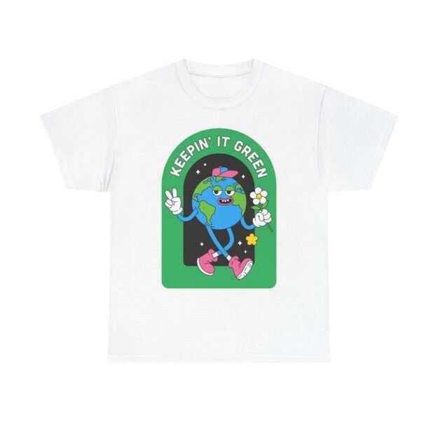 Graphic Tee — "Keepin' It Green" Earth Illustration & ’Merica Back Print